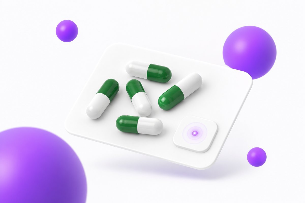 Prozac 10 mg capsules in a short row on white card
